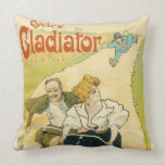 Vintage Art Nouveau Couple Bicycle Gladiator Cycle Pillow