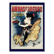 Vintage Art Nouveau, Flamenco Dancer, Ambassadeurs Personalized Announcement