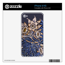 Vintage Art Nouveau Floral Phone Decal iPhone 4S Skins