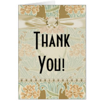 vintage art nouveau flower bunches card