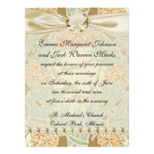 vintage art nouveau flower bunches invite