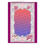 Vintage Art Nouveau Frame with Leaves & Flowers Greeting Card