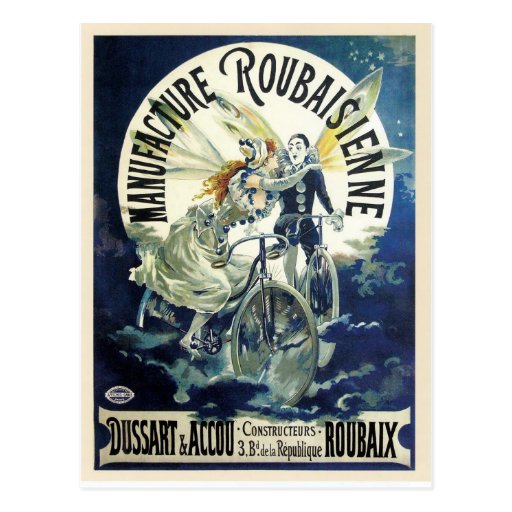 Vintage art nouveau French bicycle ad Post Card