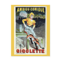 Vintage Art Nouveau French theater ad Post Card