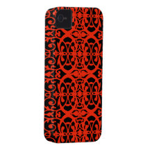 Vintage art nouveau in tangerine tango iPhone 4 Case-Mate case