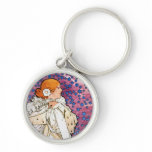 Vintage Art Nouveau Keychain by Mucha