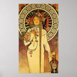 Vintage Art Nouveau Mucha Trappestine Poster