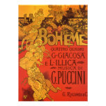 Vintage Art Nouveau Music; La Boheme Opera, 1896 Personalized Invitation