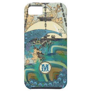 Vintage Art Nouveau Peacock Chandelier Feathers Iphone 5 Cover