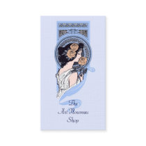 Vintage art nouveau period dress business card