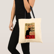 Vintage Art Nouveau Poster; Ce Soir Chat Noir Canvas Bags