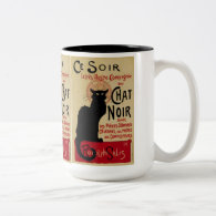 Vintage Art Nouveau Poster; Ce Soir Chat Noir Mug