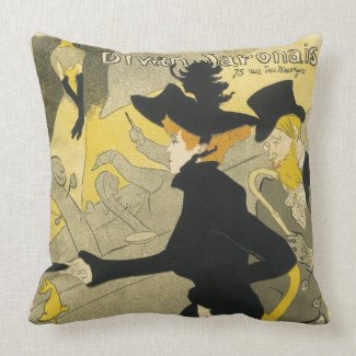 Vintage Art Nouveau Poster; Divan Japonais Pillows