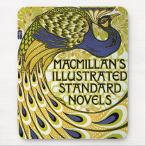 Vintage Art Nouveau Poster, Peacock Mousepads