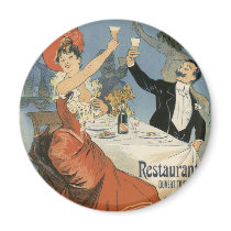 Vintage Art Nouveau Poster; Taverne Olympia Magnets