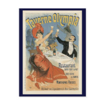 Vintage Art Nouveau Poster; Taverne Olympia Postcard