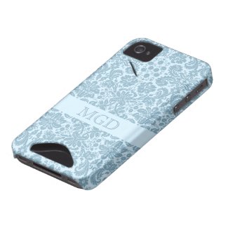 Vintage art nouveau turquoise floral monogram iphone 4 id covers