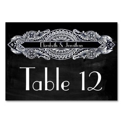 Vintage Art Nouveau Wedding Table Card