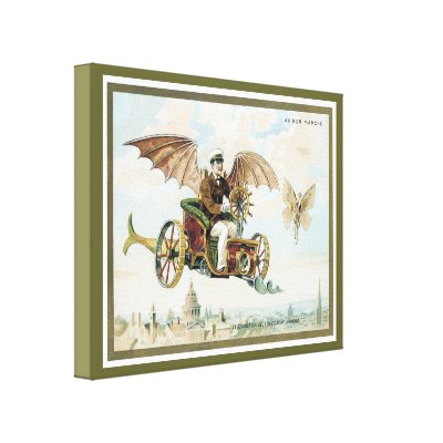 vintage art steam punk flying machines Zazzle_wrappedcanvas