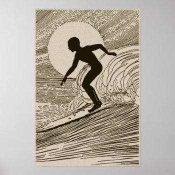 Vintage Art - Surfing Poster print