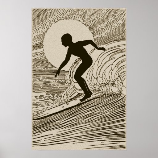Vintage Art Surfing Poster Zazzle
