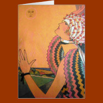 Vintage Artwork Blank Greeting Card cards