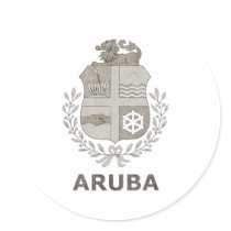 Vintage Aruba Round Sticker