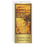 Vintage Asian Art Gold 50th Birthday invitations