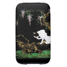 Vintage Asian Cat Grooming Case Tough iPhone 3 Cover