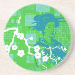 Vintage Asian Collage Beverage Coasters