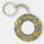 Vintage Astrology, Antique Celestial Zodiac Wheel Keychains