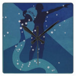 Vintage Astrology Aquarius Constellation Zodiac Square Wallclocks