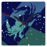 Vintage Astrology Cancer Crab Constellation Zodiac Wall Clocks