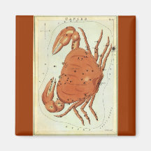 Vintage Astrology Cancer Crab Constellation Zodiac Refrigerator Magnet
