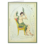 Vintage Astronomy, Cassiopeia Constellation Stars Greeting Card