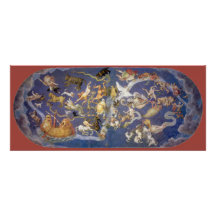 Vintage Astronomy Celestial Constellations Fresco Invitations