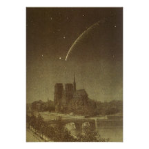 Vintage Astronomy, Celestial, Donati Comet, 1858 Custom Invites