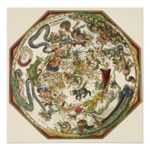 Vintage Astronomy, Celestial Map by Peter Apian Custom Announcements