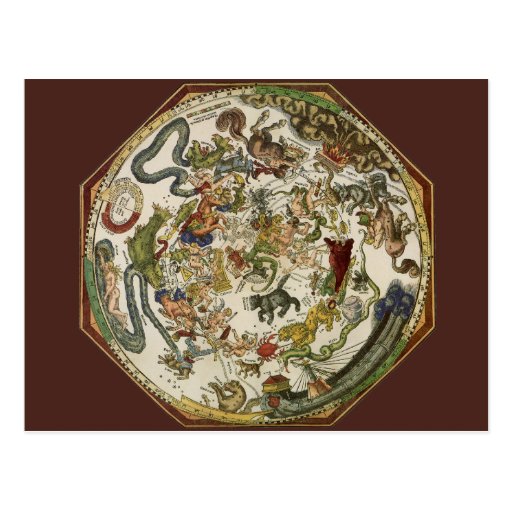 Vintage Astronomy, Celestial Map by Peter Apian Post Cards