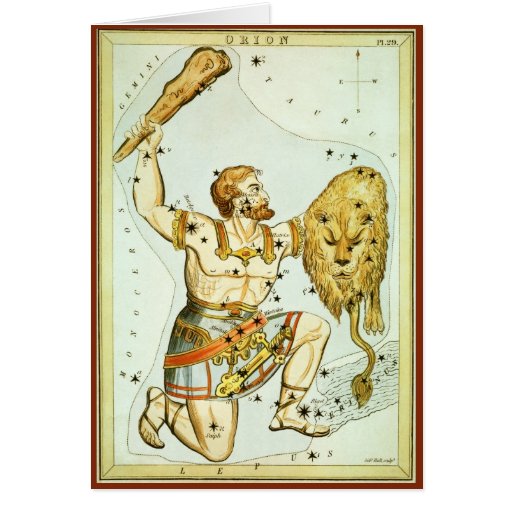Vintage Astronomy, Celestial, Orion Constellation Cards