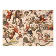 Vintage Astronomy, Celestial Star Chart Map of Sky Invite