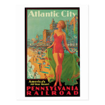 Vintage Atlantic City Travel Ad Postcards