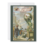Vintage Atlas Frontispiece, World Globe Custom Invitations