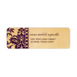 Vintage Aubergine Damask Lace Fancy Custom Return Address Labels