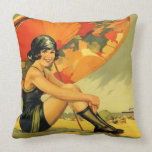 Vintage Australian Beach Poster Pillows