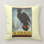 Vintage Australian Cockatoo Poster Pillow