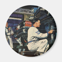 Vintage Auto Mechanic Fridge Magnets