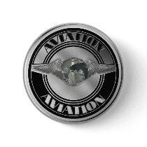 Vintage Aviation Art Pinback Button