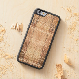 Vintage Aztec Tribal Wood Carved® Maple iPhone 6 Bumper Case