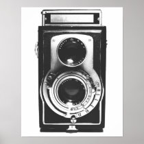 vintage, camera, retro, cool, geek, vintage camera, black and white, photography, funny, poster, film, classic, analog, machine, old fashioned, photo, old, poster paper, Poster with custom graphic design